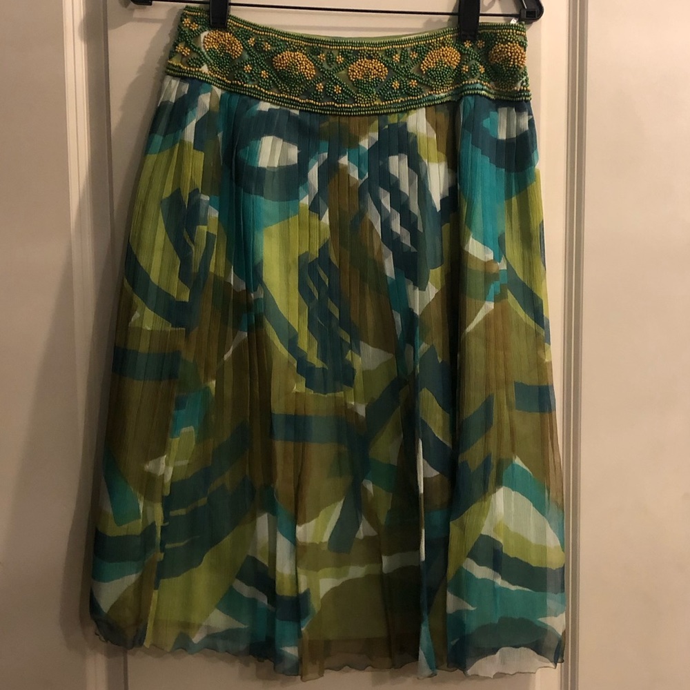 Lafayette 148 Silk Skirt with Beading- NWOT, patterned skirt, women’s skirt